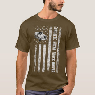 Patriottische cementmixer Truck Ameri T-shirt