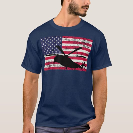 Patriottische CH53- en MH53-helikopter Amerikaanse T-shirt (Voorkant)