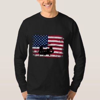 Patriottische CH-47 Chinook Helikopter Amerikaanse T-shirt