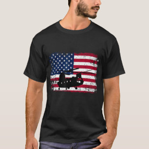 Patriottische CH-47 Chinook Helikopter Amerikaanse T-shirt