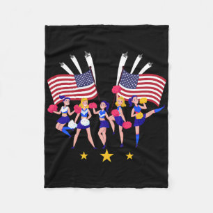 Patriottische Cheer Squad Cheerleader Usa Vlag Che Fleece Deken