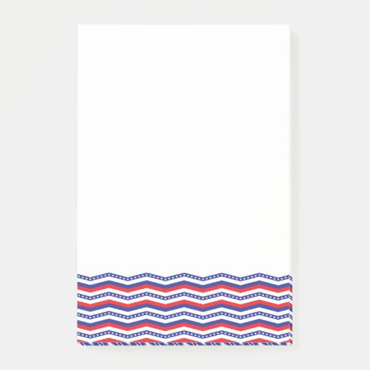 Patriottische Chevron Border Post-It Notes (Voorkant)