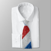Patriottische Chevron Rode Witte Blauwe Glitter St Stropdas (Gebonden)