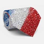 Patriottische Chevron Rode Witte Blauwe Glitter St Stropdas (Opgerold)