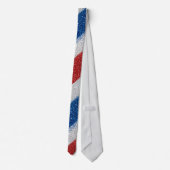 Patriottische Chevron Rode Witte Blauwe Glitter St Stropdas (Achterkant)
