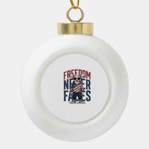 Patriottische Chihuahua Vrijheid Vintage Hond Shir Keramische Bal Ornament