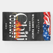 Patriottische Chili Cookoff Rustic Cook Off Contes Spandoek (Horizontaal)
