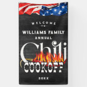Patriottische Chili Cookoff Rustic Cook Off Contes Spandoek (Verticaal)