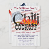 Patriottische Chili Cookoff Rustic Flag Herfst Par Kaart (Voorkant / Achterkant)