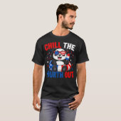Patriottische Chillen De Vierde Uit Grappige Panda T-shirt (Voorkant volledig)