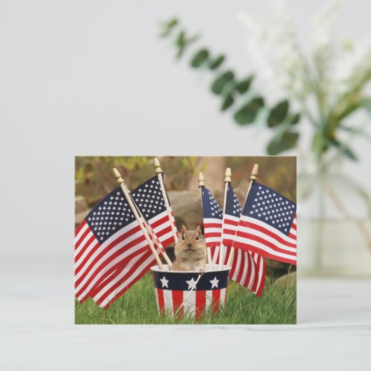 Patriottische Chipmunk Briefkaart (Staand voorkant)