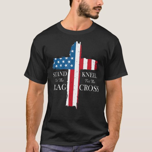 patriottische Christelijke amerikaanse vs staan vo T-shirt (Voorkant)