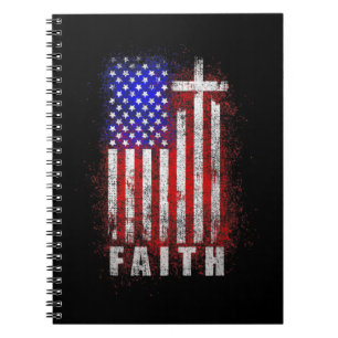 Patriottische Christelijke Faith Love Jesus Americ Notitieboek