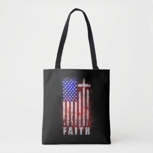 Patriottische Christelijke Faith Love Jesus Americ Tote Bag