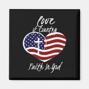 Patriottische Christelijke Gelofte in God Hart Kru Magneet