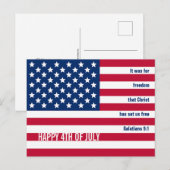 Patriottische Christelijke VS 4 juli Feestdagenkaart (Voorkant / Achterkant)