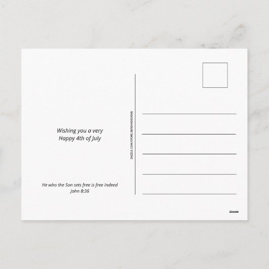 Patriottische Christelijke VS 4 juli Feestdagenkaart (Achterkant)