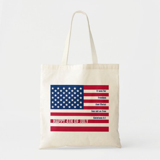 Patriottische Christelijke VS 4 juli Tote Bag (Voorkant)