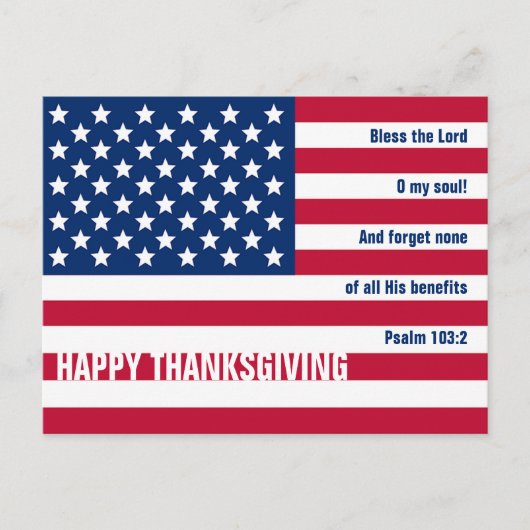 Patriottische Christelijke VS HAPPY THANKSGIVING Briefkaart (Voorkant)