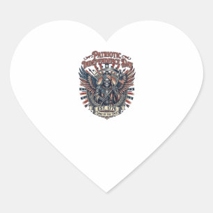 Patriottische Chrome Reaper Donkere Patriot Skelet Hart Sticker