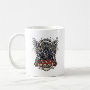 Patriottische Chrome Reaper Donkere Patriot Skelet Koffiemok