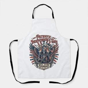 Patriottische Chrome Reaper Donkere Patriot Skelet Schort