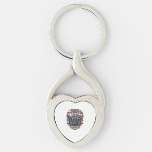 Patriottische Chrome Reaper Donkere Patriot Skelet Sleutelhanger