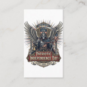 Patriottische Chrome Reaper Donkere Patriot Skelet Visitekaartje