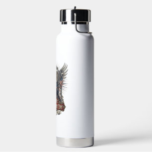 Patriottische Chrome Reaper Donkere Patriot Skelet Waterfles