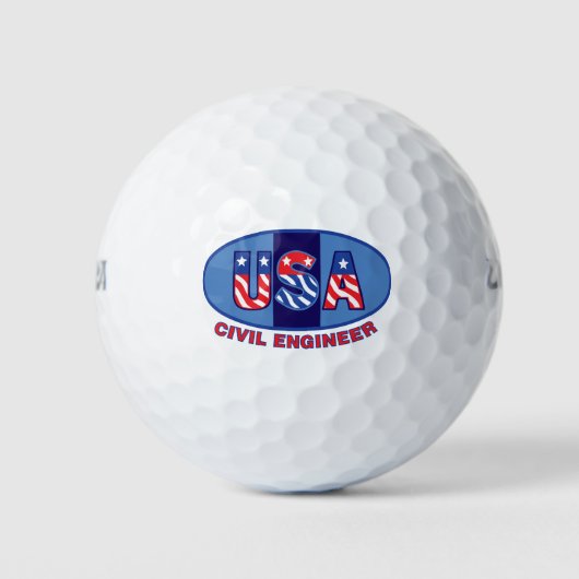Patriottische Civiel Ingenieur Golfballen (Voorkant)