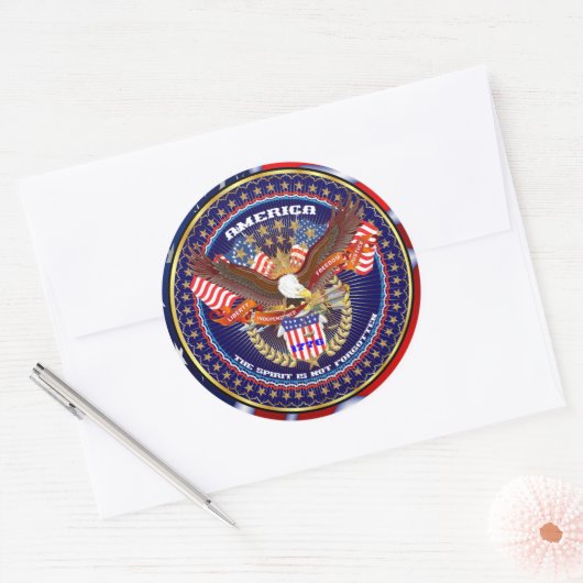 Patriottische Classic Ronde Sticker (Envelop)