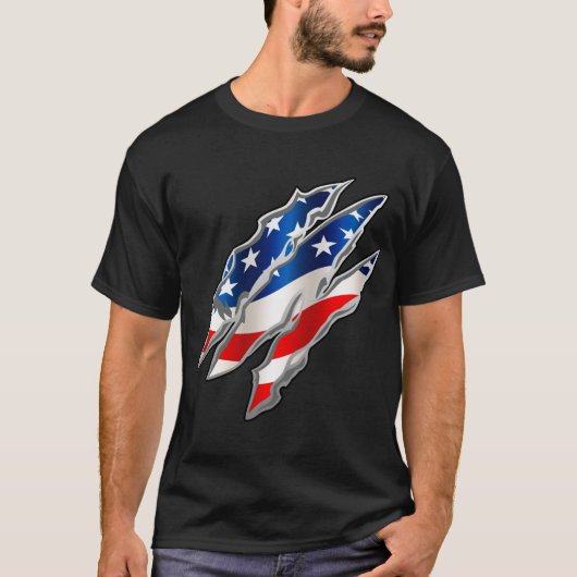 Patriottische Clawmarks T-Shirt (Voorkant)