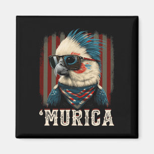 Patriottische Cockatiel vogel 4 juli Amerikaanse v Magneet