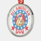 Patriottische Cocker Metalen Ornament (Links)
