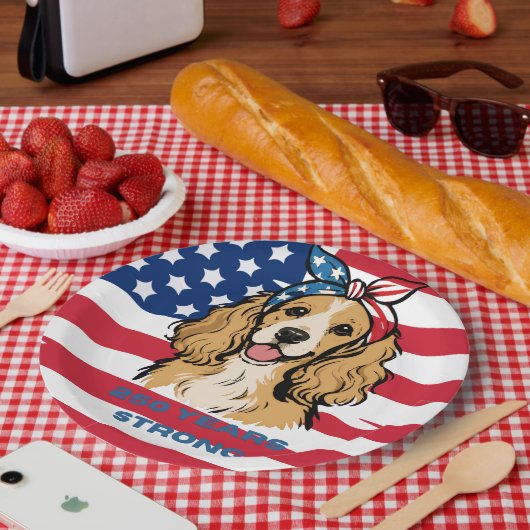 Patriottische Cocker Spaniel Papieren Bord (Picknick)