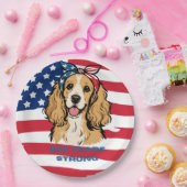 Patriottische Cocker Spaniel Papieren Bord (Feest)