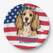 Patriottische Cocker Spaniel Papieren Bord (Voorkant)