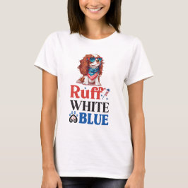 Patriottische Cocker Spaniel Ruff Wit & Blauw T-shirt