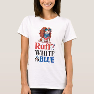 Patriottische Cocker Spaniel Ruff Wit & Blauw T-shirt