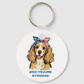 Patriottische Cocker Spaniel Sleutelhanger (Achterkant)