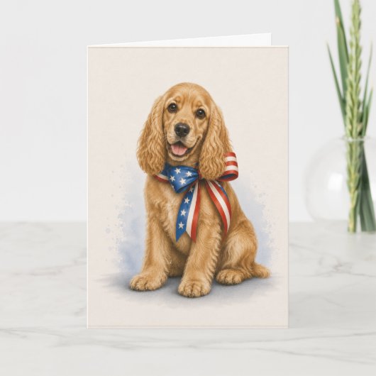 Patriottische Cocker Spaniel Wenskaart Kaart (Voorkant)