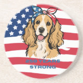 Patriottische Cocker Spaniel Zandsteen Onderzetter (Voorkant)