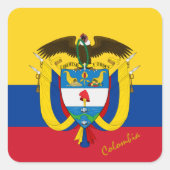 Patriottische Colombia en Colombiaanse vlag/sport Vierkante Sticker (Voorkant)