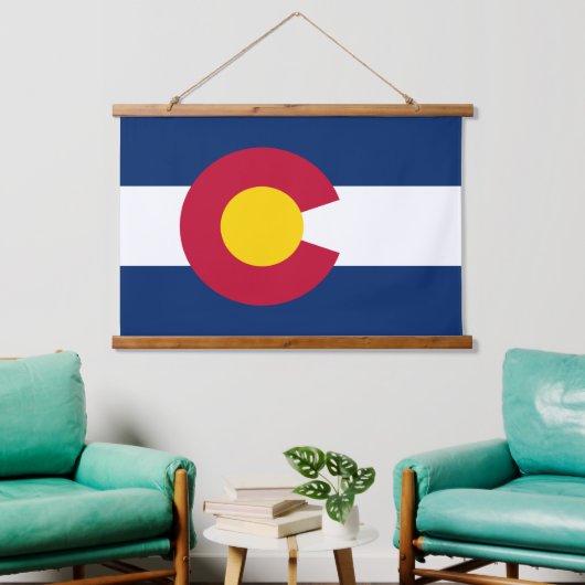 Patriottische Colorado Tapestry, Colorado Flag Hangend Wandkleed (Woonkamer)