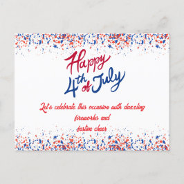 Patriottische Confetti op 4 juli Feestdagenkaart