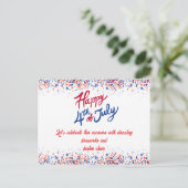 Patriottische Confetti op 4 juli Feestdagenkaart (Staand voorkant)