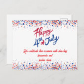 Patriottische Confetti op 4 juli Feestdagenkaart (Voorkant / Achterkant)