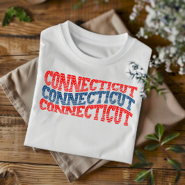 Patriottische Connecticut Rood en Blauw Boho T-shi T-shirt