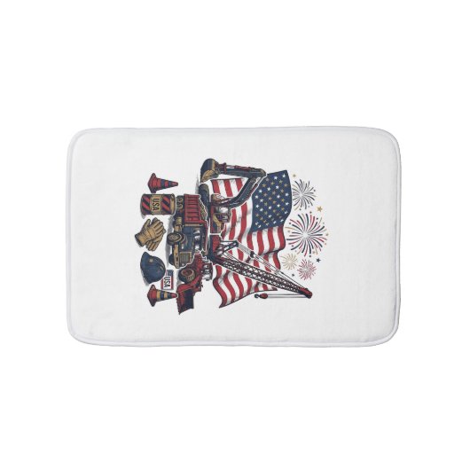 Patriottische Constructie USA Vintage Badmat (Voorkant)