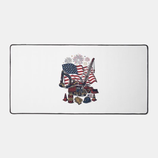 Patriottische Constructie USA Vintage Bureaumat (Voorkant)
